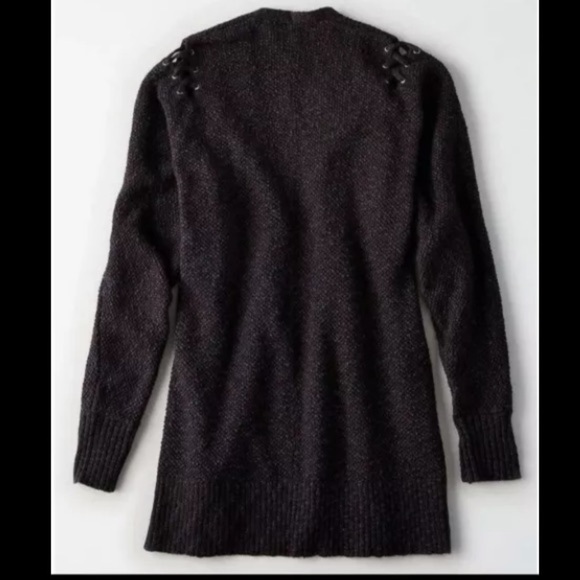 NWOT AMERICAN EAGLE OUTFITTERS LADIES LACE-UP SHOULDER OPEN CARDIGAN SWEATER XS - Picture 7 of 13